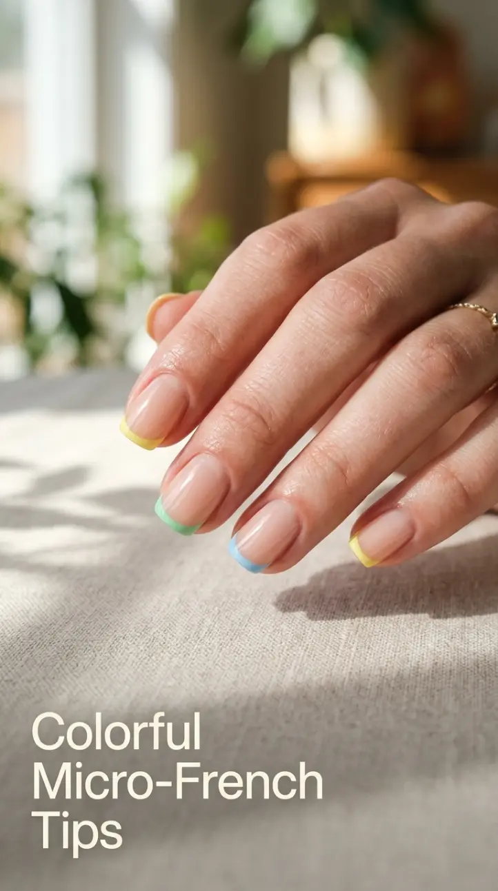 Minimalist micro-french tip manicure on natural nails.