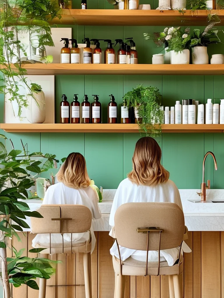 Detailed imagery of The Sustainable Salon Experience: Techniques & Certifications in The Future of Eco-Chic Color: Sustainable Hair Dye Trends & Treatments for 2027