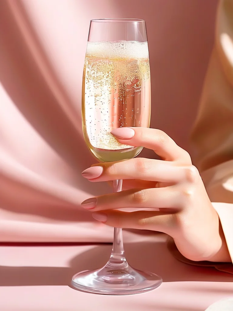 Almond-shaped nails with a precise micro French tip and sheer nude base, elegant setting.