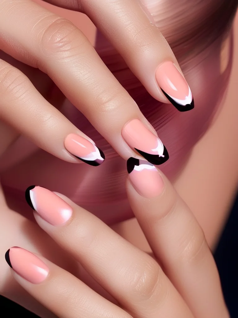 Coffin nails with modern cherry red French tips.