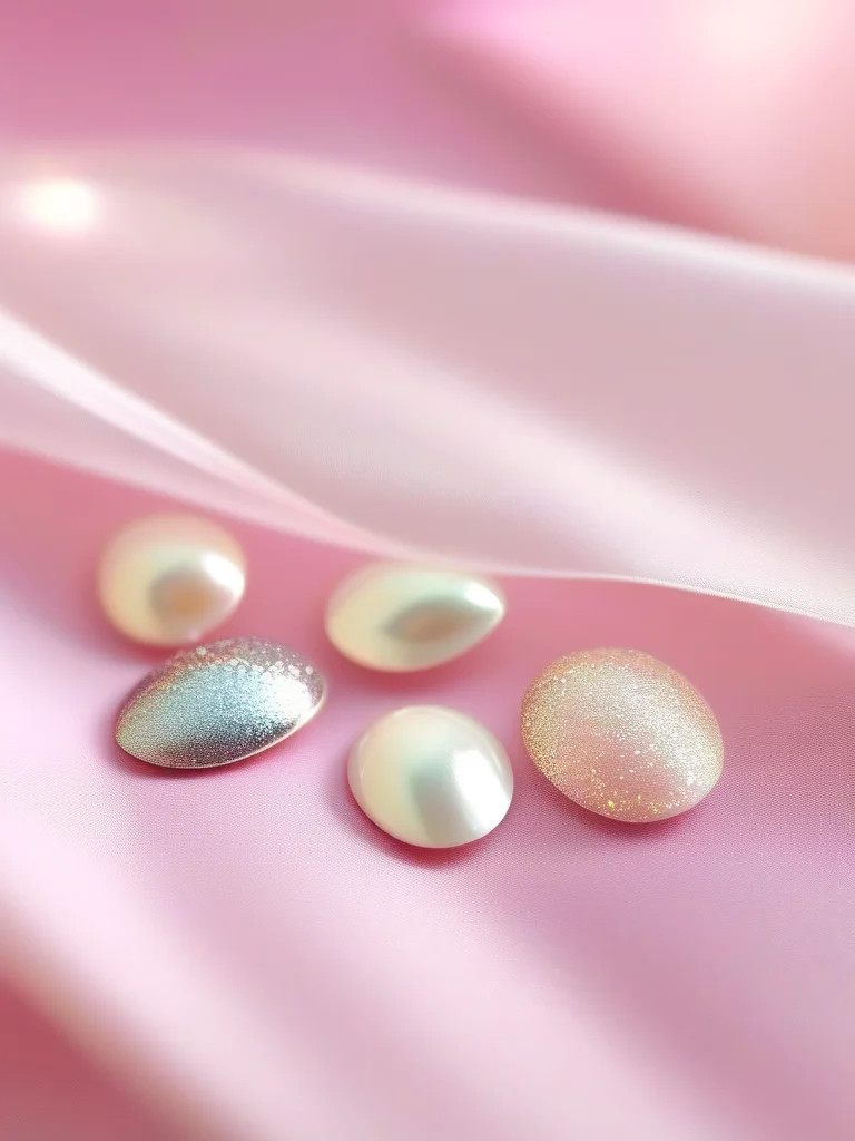 Oval nails with iridescent pearl white frosted French tips