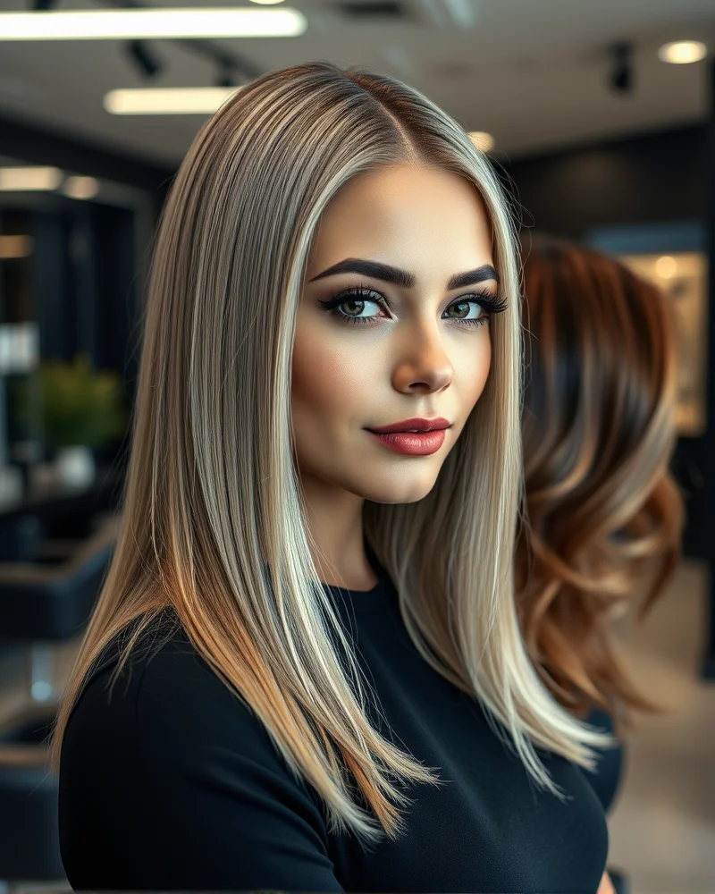 The Rise of Bio-Synthetic Hybrid Hair Extensions: A 2027 Styling Guide 4 Close-up comparison of three 2027 hair trends featuring liquid glass straight hair, voluminous layers, and sustainable balayage created with Nailosmetic hybrid extensions.
