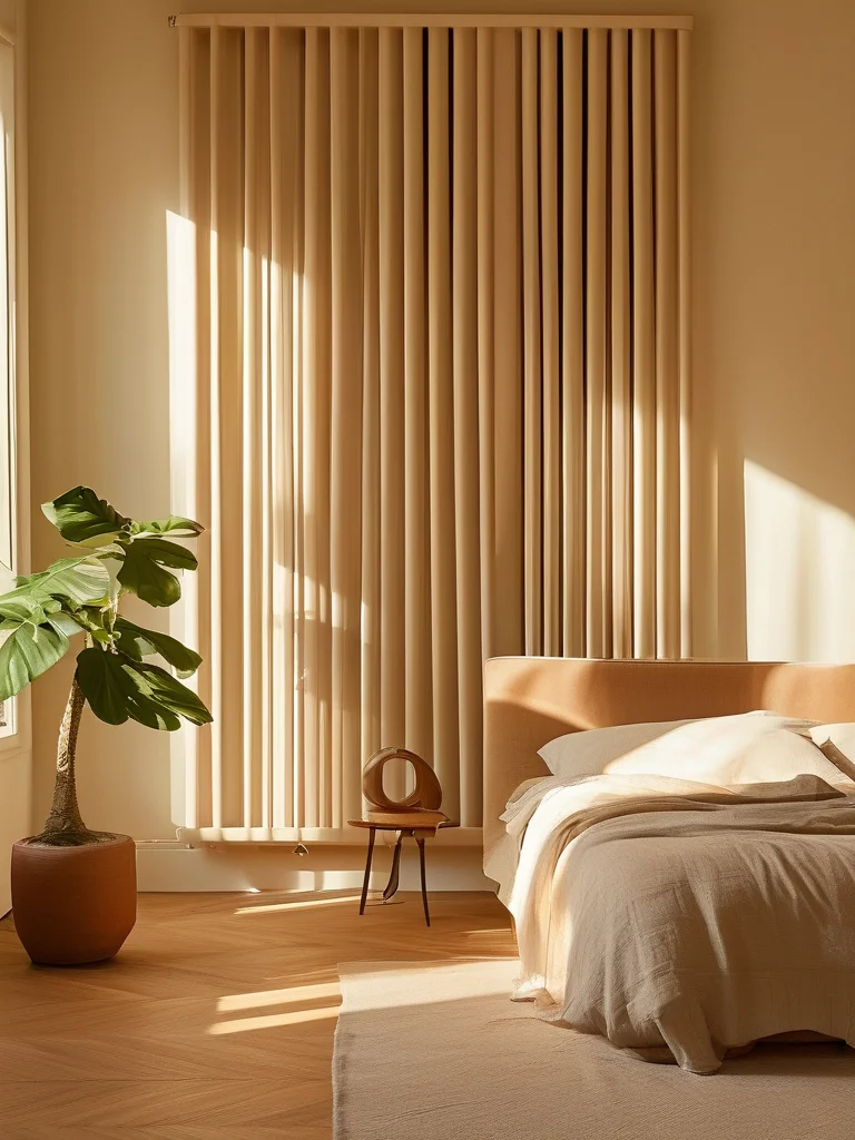 7 Viral Reasons Why the Color Drenching Bedroom Trend Is Taking Over 2 A warm, terracotta-colored bedroom where every architectural element, including window frames, matches the wall color for a seamless, cozy effect.