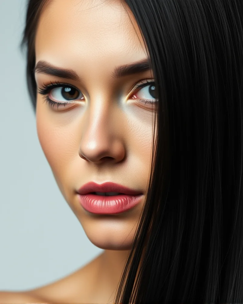 7 Viral Face Framing Highlights That Will Instantly Brighten Your Complexion 2 A close-up shot of sleek black hair with contrasting platinum blonde face-framing highlights, creating a bold and modern aesthetic.