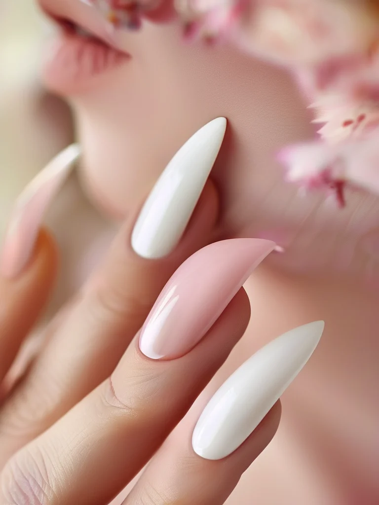7 Viral Coquette Nail Designs You Need to Try This Season 3 Long stiletto nails with a milky pink gradient and a line of tiny iridescent pearls tracing the edge of the French manicure tip.