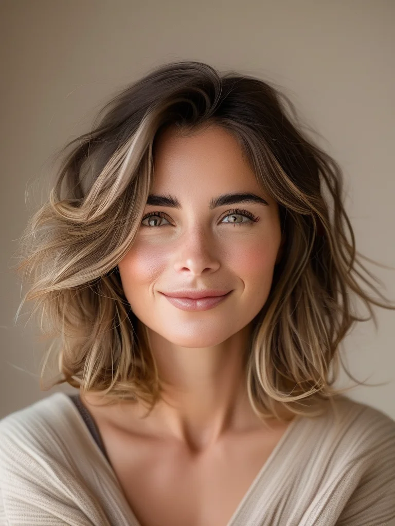 A woman with bouncy 3B curls wearing a wash and go style. The image captures the 'clumped' effect of the curls, showing how proper raking and shaking creates separation and volume.