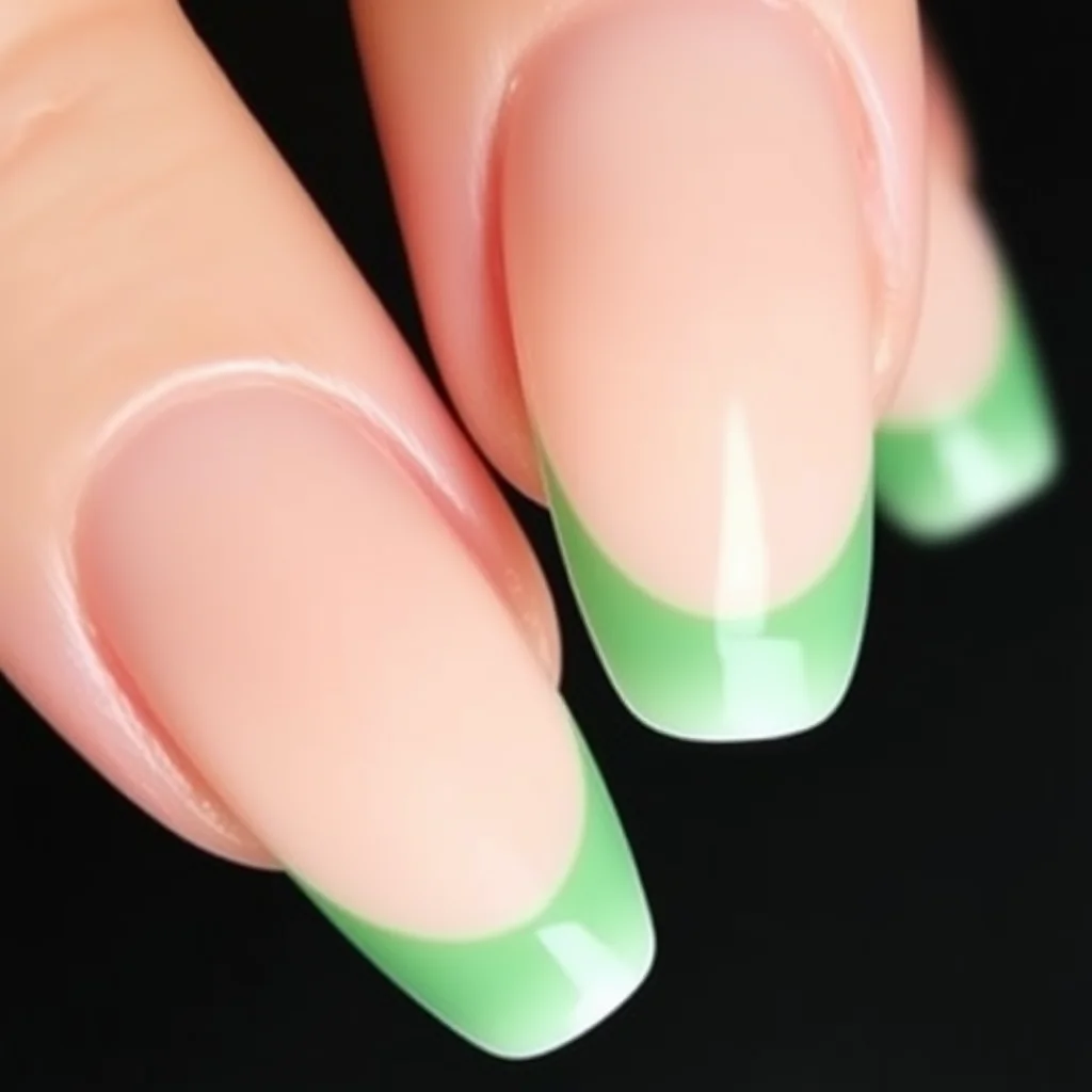 7 Spring Stiletto Nails Trends That Are Taking Over Pinterest Right Now 5 Long stiletto nails with a nude base and double-line green French tips.