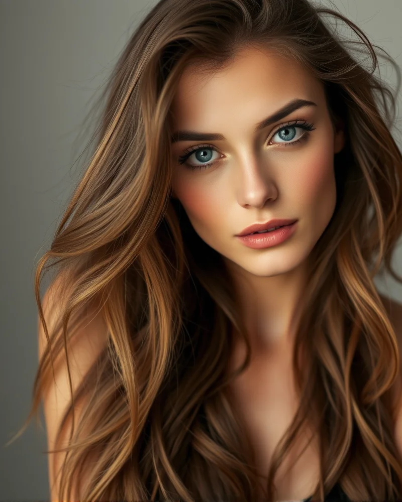7 Secrets to Perfecting the Viral Clean Girl Makeup Look 5 A woman with flowing, natural waves and a fresh-faced makeup look captured in soft, diffused light.