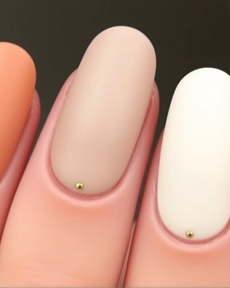 7 Beach Nail Art Designs That Are Trending This Summer 5 Minimalist nails in neutral sandy tones with a matte finish and a gold dot accent.