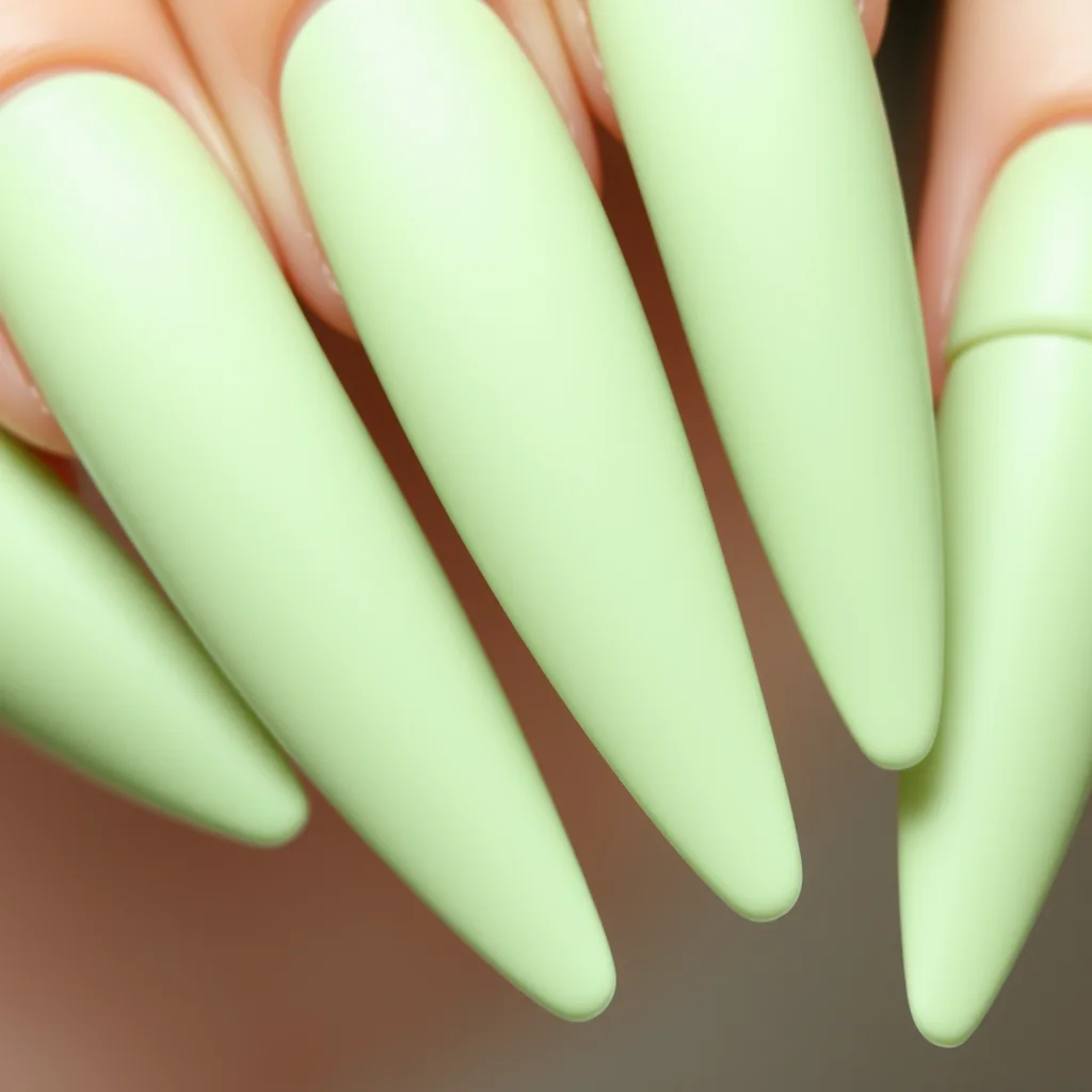 7 Spring Stiletto Nails Trends That Are Taking Over Pinterest Right Now 7 Sharp stiletto nails painted in a solid, sophisticated matte sage green.