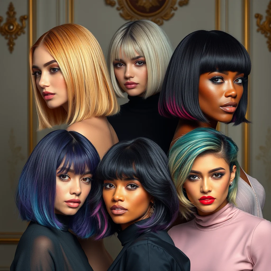 The Ultimate Hairstyle Guide for Women: Every Cut, Color & Trend for 2026 1 A collage of diverse women showcasing trending hairstyles for 2026 including colorful cuts and natural styles.