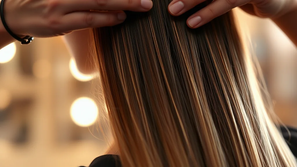 Bio-Synthetic Hair Integration: The 2027 Guide to Hybrid Hair Extensions 1 Professional stylist applying high-tech hybrid bio-synthetic hair extensions in a luxury salon.
