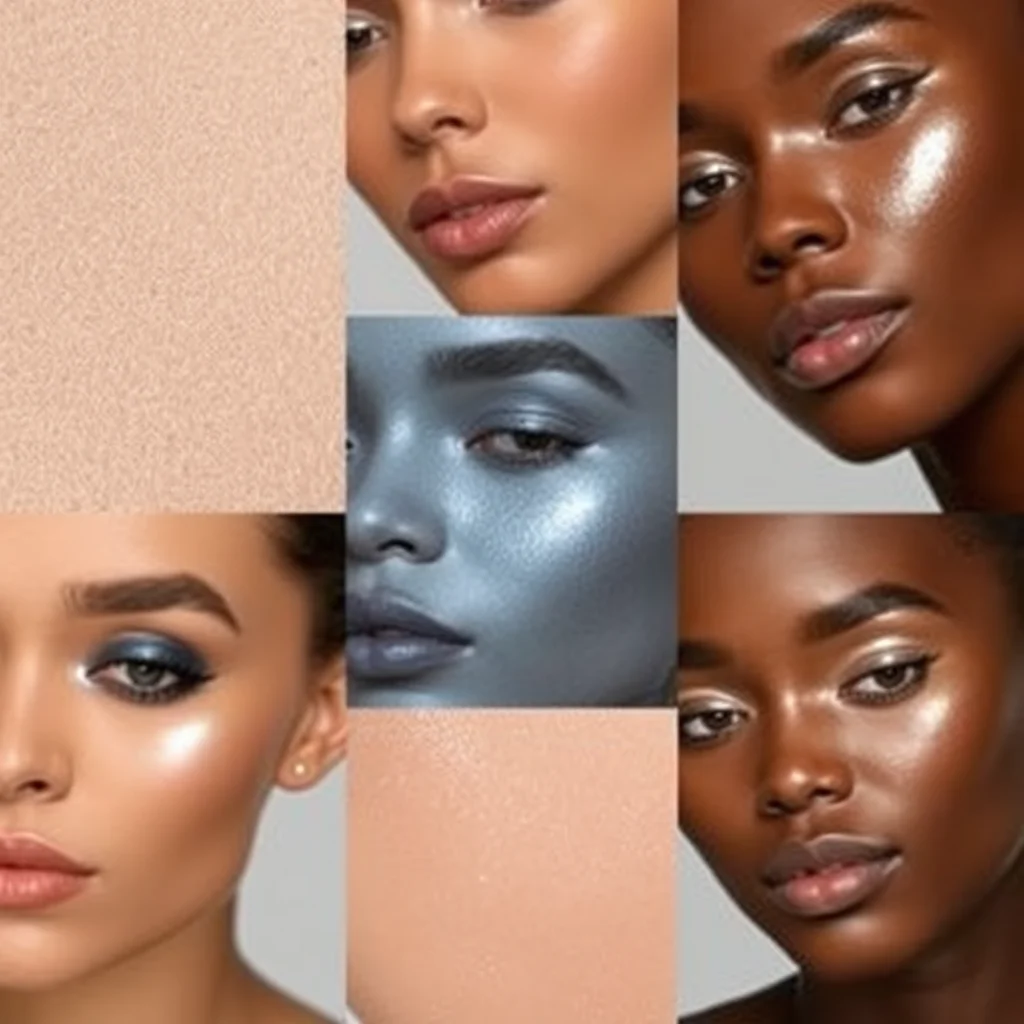 Chrome nail colors matched with different skin tones.