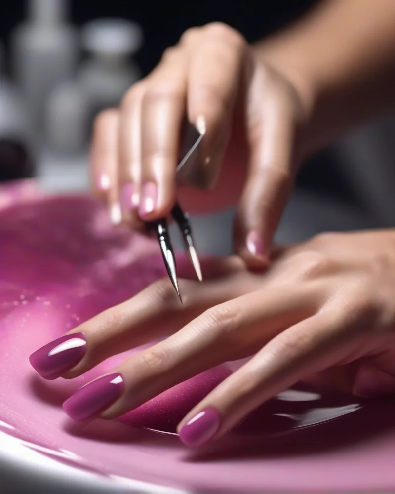 Bio-Adaptive Manicures: The Rise of pH-Responsive Gel Polishes in 2027 6 A professional nail technician applying high-end pH-responsive gel polish in a Nailosmetic salon environment.