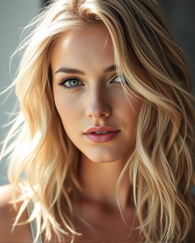 7 Fourth of July Hairstyles That Will Dominate Your Summer Feed 2 A close-up shot of a woman with shoulder-length tousled beach waves, showing off a natural and relaxed summer texture in bright daylight.