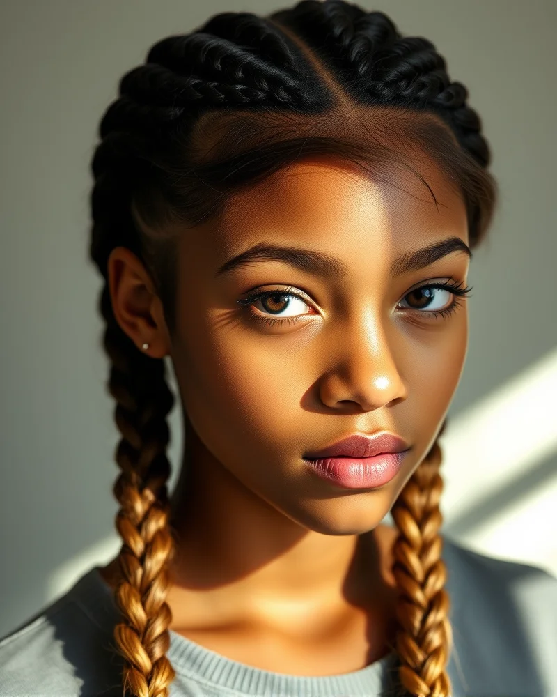 7 Effortless Summer Camp Hairstyles That Will Survive Any Adventure 2 Close-up of a person with tight, secure double Dutch braids that maintain a clean look even with messy ends.