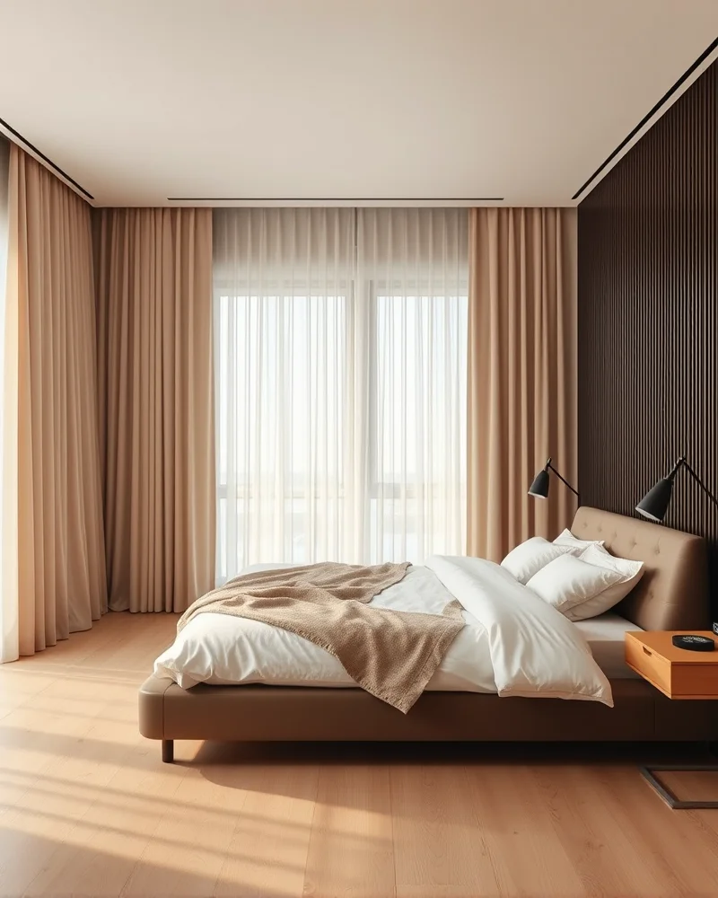 7 Dreamy Newlywed Bedroom Styling Hacks for a Romantic Sanctuary 6 A tranquil and sophisticated bedroom decorated in varying shades of cream and taupe, offering a calm and luxurious atmosphere.