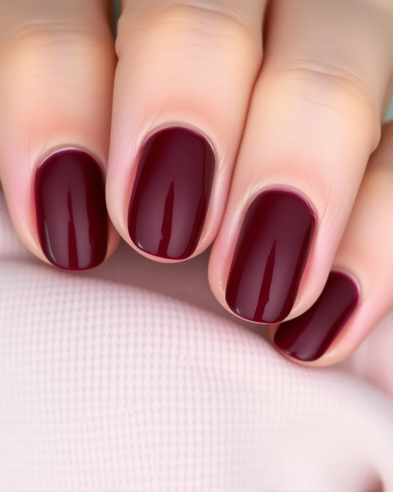 7 Viral Negative Space Nail Art Hacks You Need to Try 8 Oval-shaped nails featuring a classic 'half-moon' negative space design at the cuticle, contrasted with a deep, sophisticated burgundy polish.
