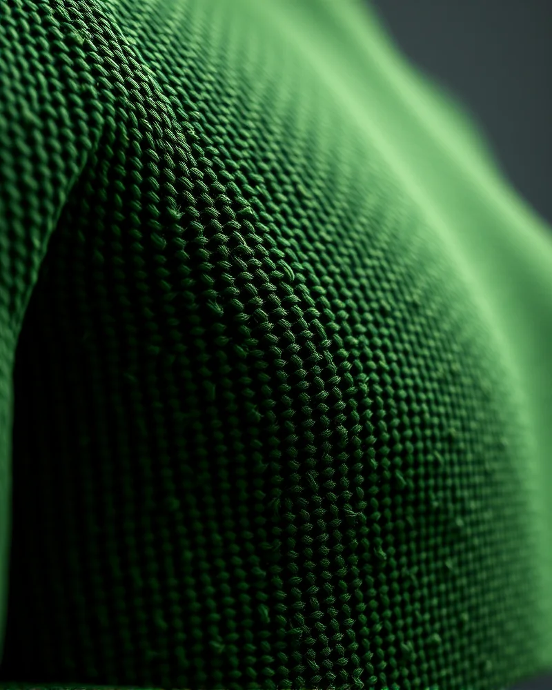 Sustainable Tech-Core: The Rise of Bio-Synthetic Fabrics in 2027 Streetwear 4 Close-up of algae-based high-performance streetwear fabric showing texture and weave.