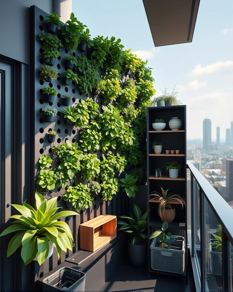 Biophilic Modular Balconies: Transforming Small Urban Spaces for 2027 4 Comparison of professional modular vertical wall systems versus DIY shelving setups on a modern urban balcony.