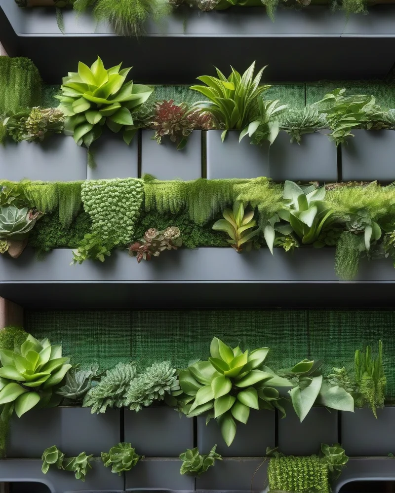 Biophilic Modular Garden Walls: The DIY Guide for Small Urban Balconies (2026 Edition) 6 Close up of a vibrant vertical garden on a balcony showing a variety of hardy plants in modular planters.