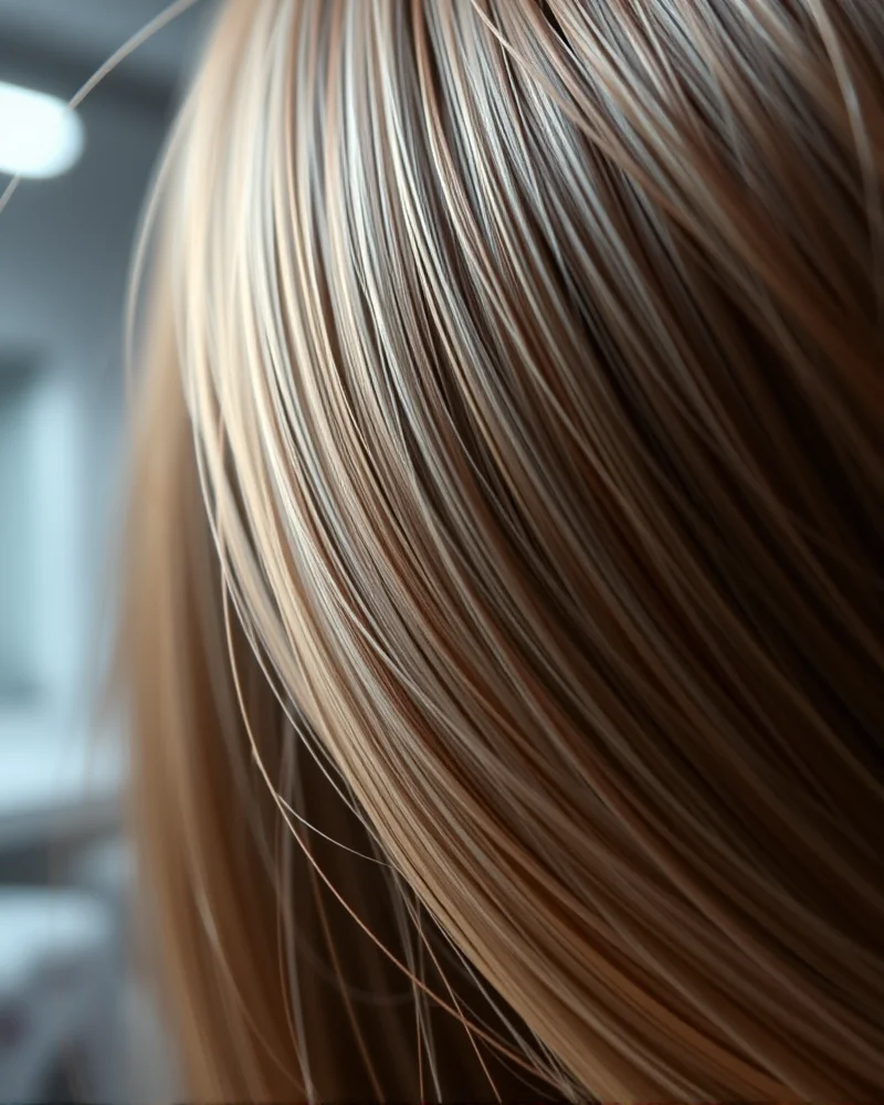 Bio-Adaptive Hair Color: The 2027 Guide to pH-Responsive Salon Tints 4 Close-up of hair shaft showing the protective effect of bio-adaptive, ammonia-free hair color technology.