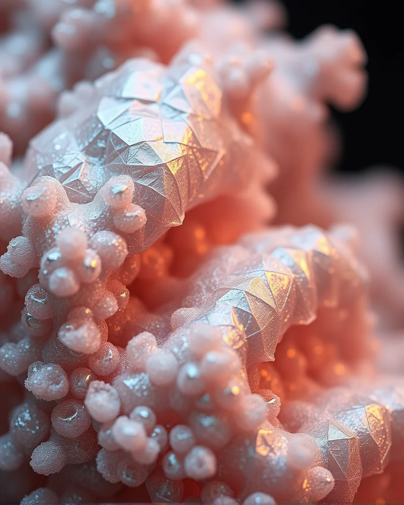 Sustainable Tech-Core: The Rise of Bio-Synthetic Fabrics in 2027 Streetwear 2 Close-up of a high-tech bio-synthetic textile showing intricate, organic weave patterns used in 2027 streetwear.