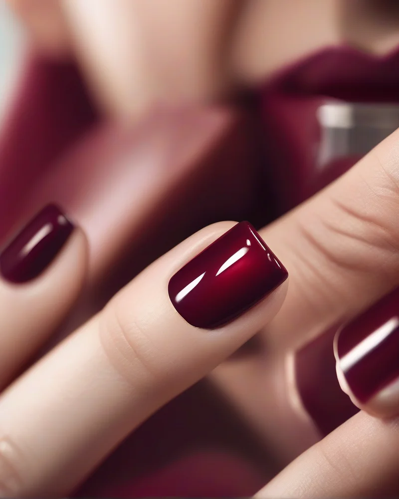 10 Reasons Why Ruby Nails Are The Ultimate Luxury Manicure Trend 2 Classic glossy ruby red square nails.