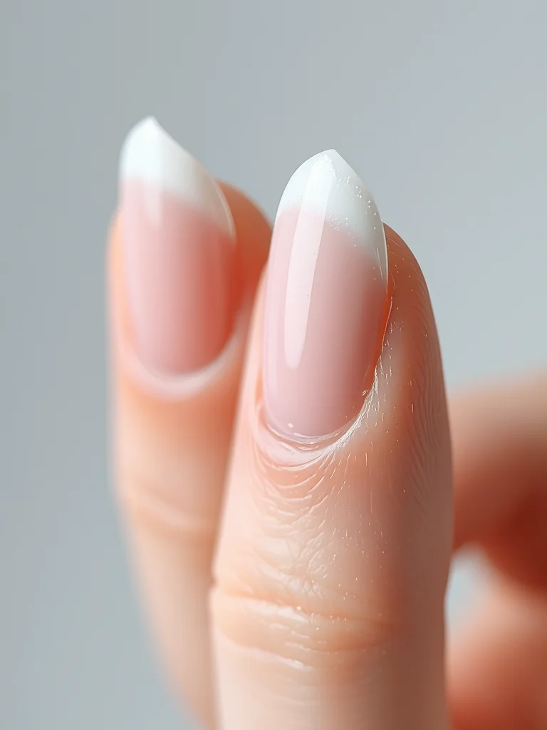 10 Sophisticated Back to School Nails Short Designs That Redefine Campus Chic 2 Short almond nails featuring a delicate and thin white micro-french tip.