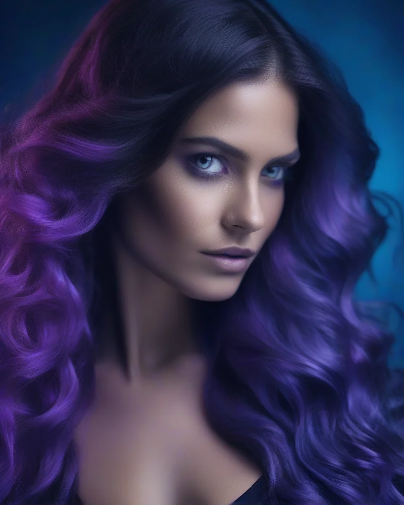 Long gothic mermaid waves with moody lighting for halloween hair.