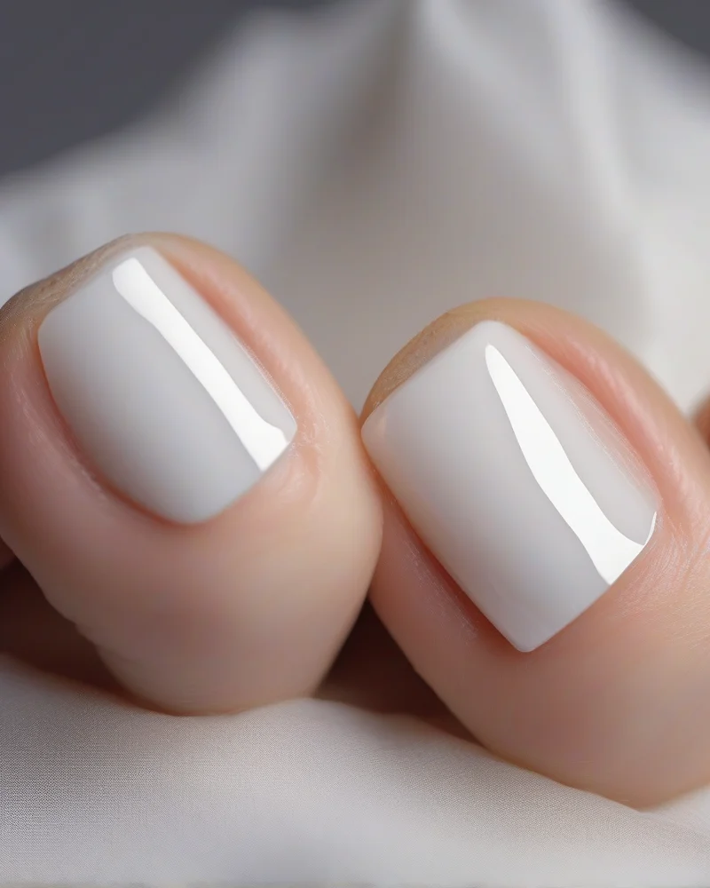 10 Exquisite Pedicure Ideas to Elevate Your Foot Aesthetic This Season 2 Minimalist milky white pedicure on square nails.