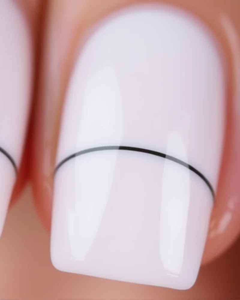10 Flawless Senior Picture Nails to Elevate Your Graduation Look 4 Minimalist negative space nail art design on natural nails.