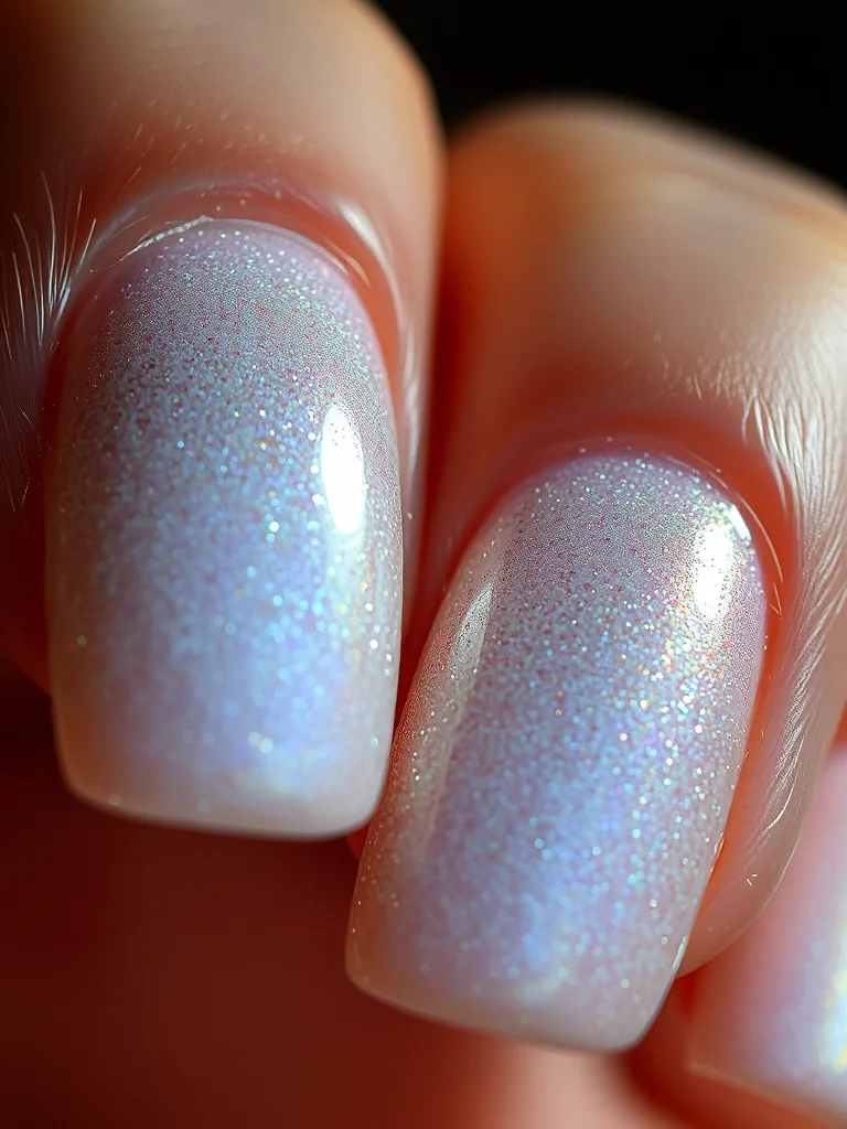 10 Sophisticated Back to School Nails Short Designs That Redefine Campus Chic 4 Short rounded nails featuring a trendy pearlescent chrome glazed finish.