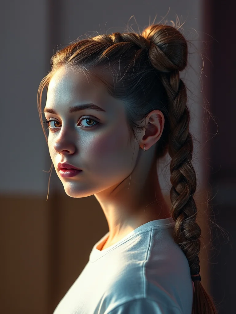A trendy bubble braid ponytail for a back to school look.