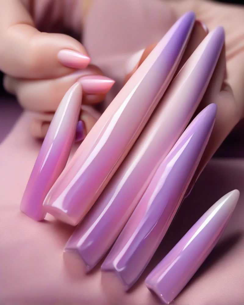 15 Trendy Nail Inspo Back to School Ideas for a Stylish Semester 5 Aura gradient nail inspo back to school for artistic students.