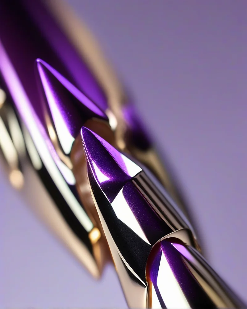 Back to School Nails: 7 Chic Manicures for a Stylish Semester 6 Stiletto nails with a dark, moody chrome finish, exuding confidence for the back to school season.