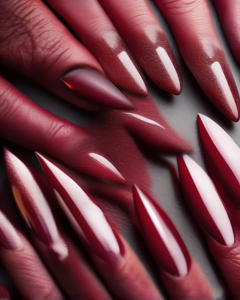 10 Reasons Why Ruby Nails Are The Ultimate Luxury Manicure Trend 6 Matte velvet ruby red stiletto nails.