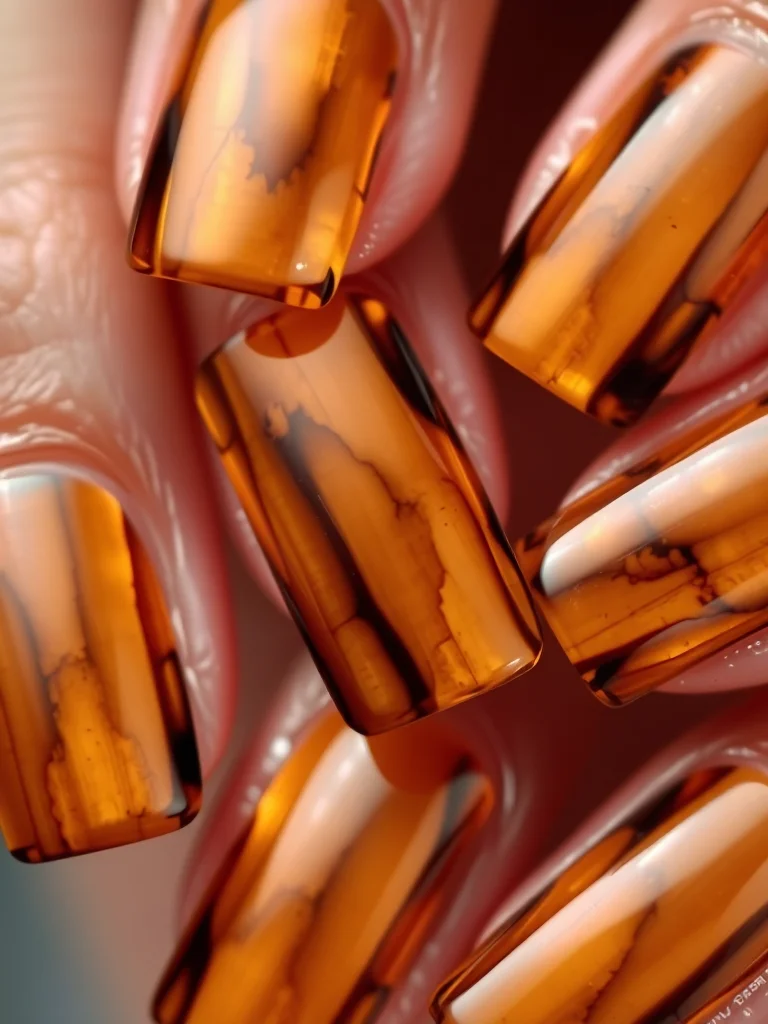 10 Sophisticated Back to School Nails Short Designs That Redefine Campus Chic 6 Short square nails featuring a classic, glossy tortoiseshell pattern.