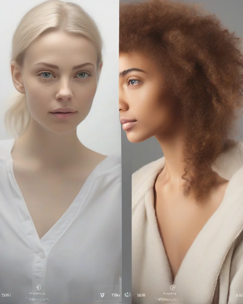 Comparison of warm vs cool toned Neopolotin hair colors.
