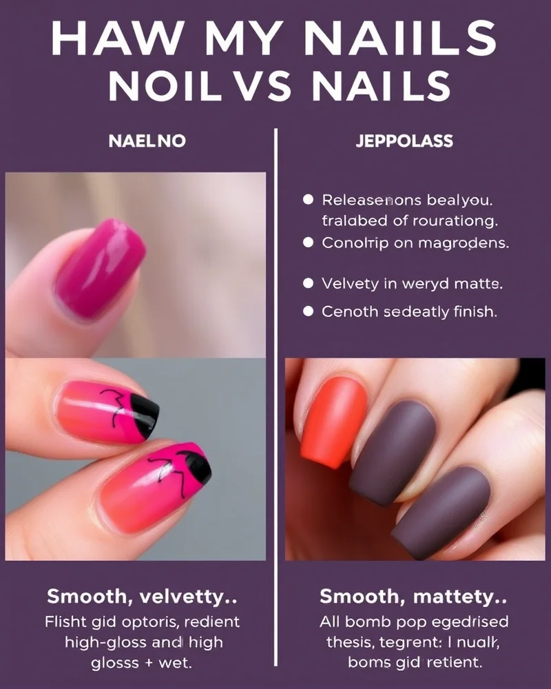 7 Viral Bomb Pop 4th Nails: The Ultimate Retro-Cool Manicure Trend 7 Split-screen image comparing glossy versus matte finishes on bomb pop inspired nails.
