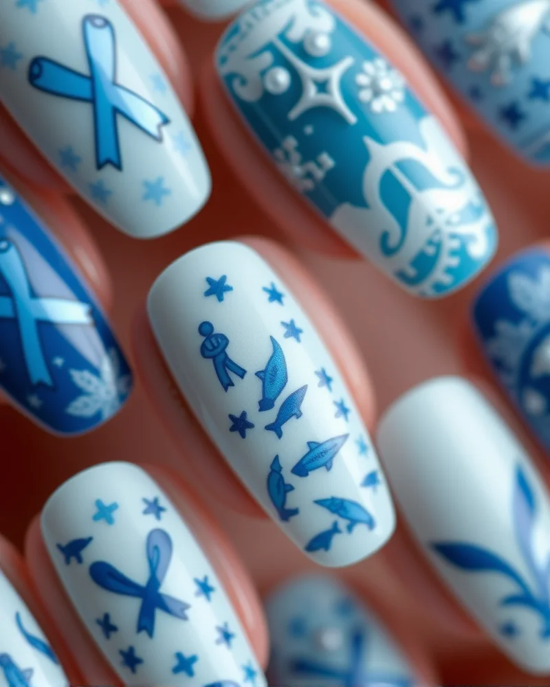 Shark Week Nails: 7 Fierce Designs to Make a Splash This Season 8 Elegant marine conservation nail art designs.