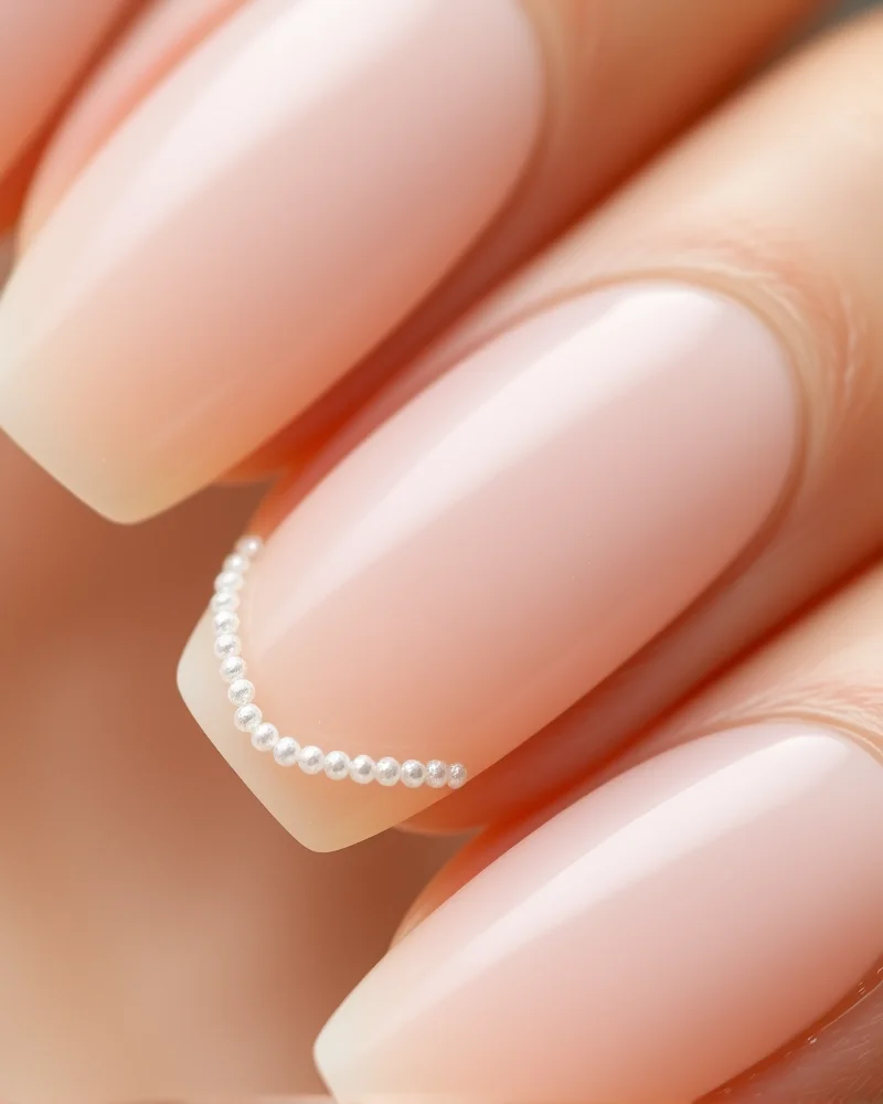 10 Flawless Senior Picture Nails to Elevate Your Graduation Look 8 Micro-pearl nail accents at the cuticle for a luxury editorial look.
