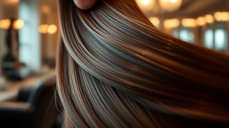 The Rise of Bio-Synthetic Hybrid Extensions: A 2027 Guide to Texture Matching 9 Close-up of high-quality bio-synthetic hybrid hair extensions expertly blended with natural hair in a luxury salon.