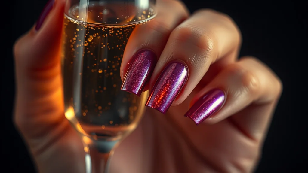 A close-up of luxurious bio-adaptive nails shifting color under soft studio lighting.