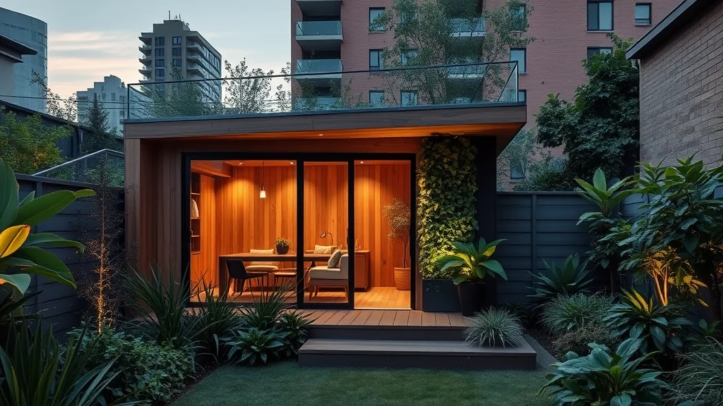 Biophilic Modular Garden Pods: Transforming Small Backyards into 2027 Wellness Retreats 1 A luxury biophilic modular garden pod in a modern backyard at twilight.