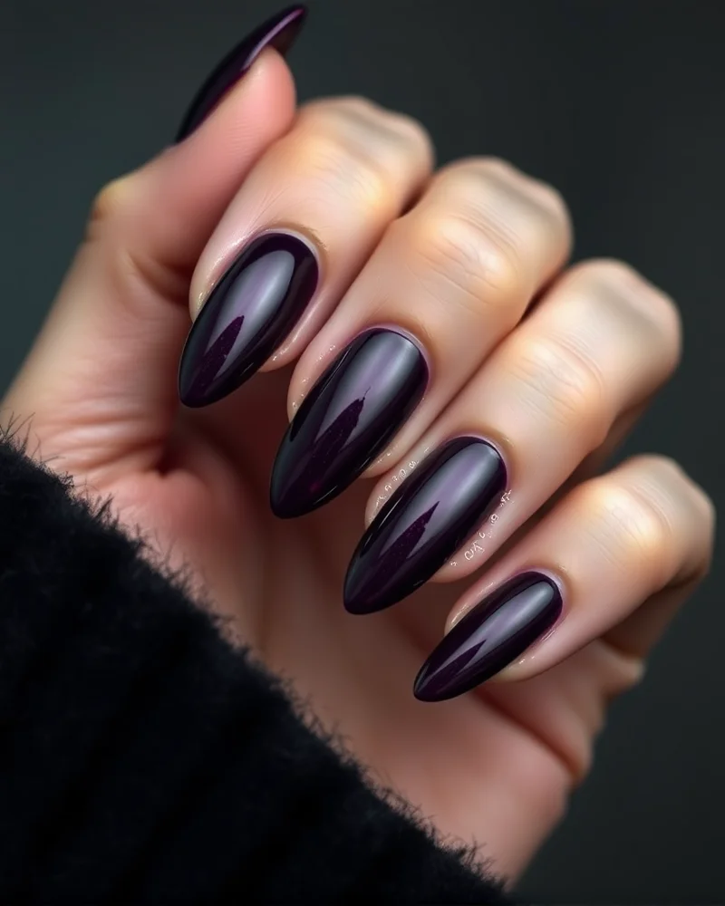 7 Luxurious Nails for Fall Trends That Define Autumn Elegance 2 Velvet magnetic plum nails for fall trends