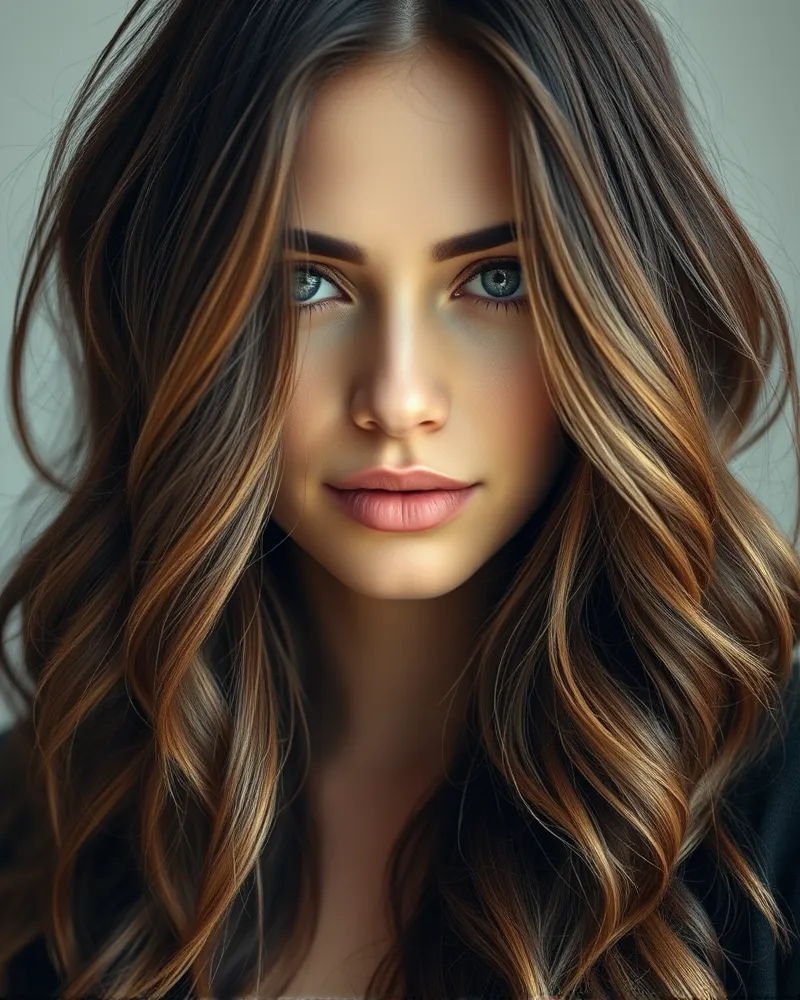 7 Stunning Brown Hair Color Trends for Every Skin Tone 3 Beautiful brown hair featuring natural-looking caramel balayage highlights.