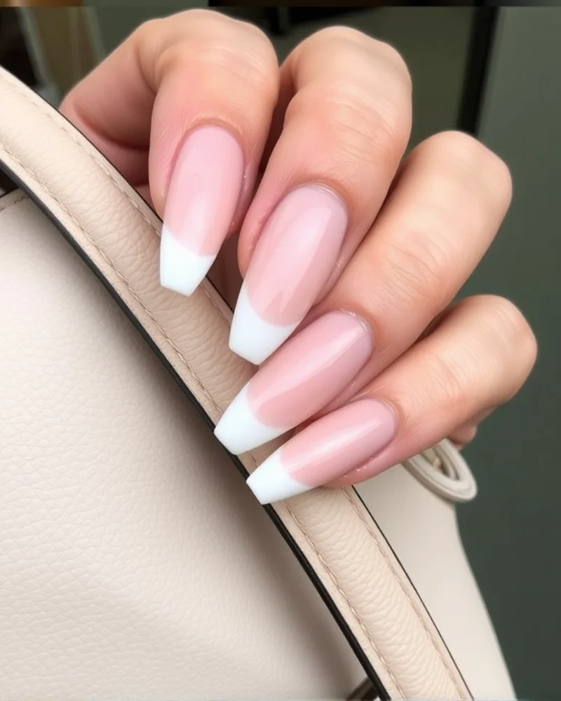 15 Chic & Simple August Nails to Elevate Your Late Summer Aesthetic 3 Micro-french tip nail design on almond nails, perfect for simple August nails aesthetic.