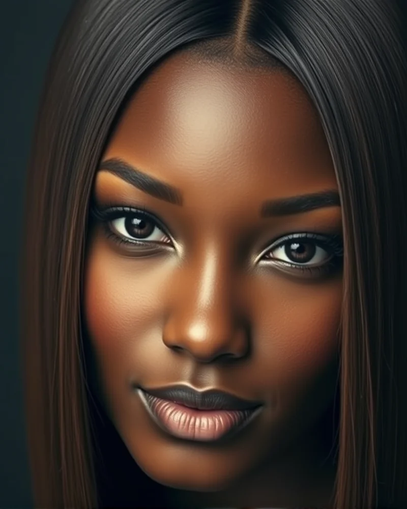 10 Chic Fall Hairstyles for Black Women: The Ultimate Seasonal Guide 3 A flawless silk press with honey-brown highlights on a Black woman, showing reflective shine.