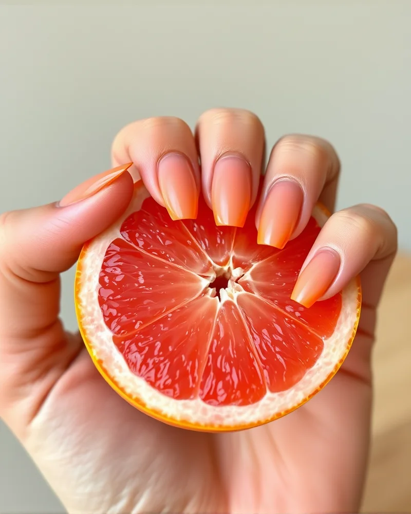 Short almond summer nails 2026 with neon citrus micro-french tips.